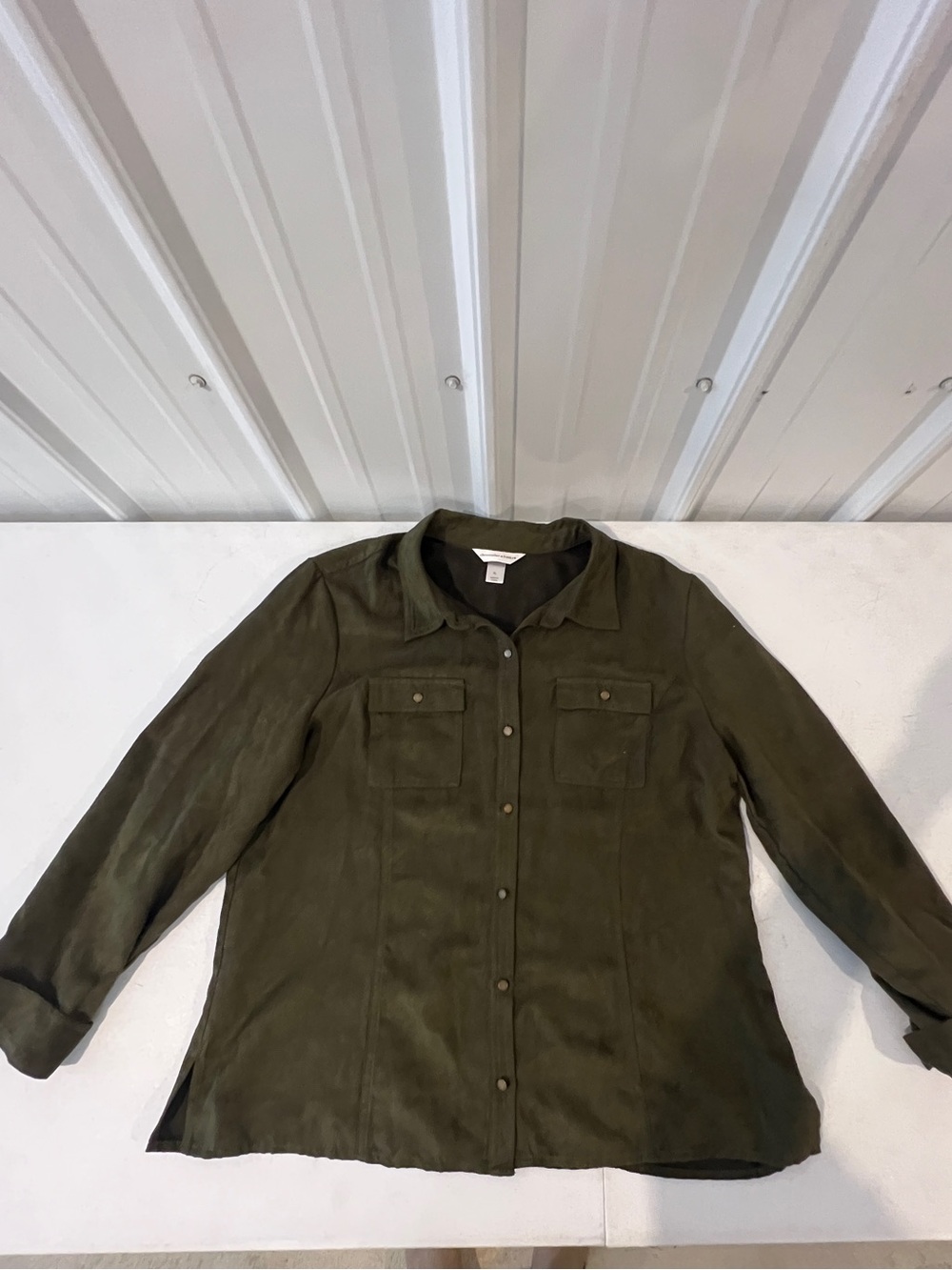 Christopher & Banks Olive Utility Shirt Jacket